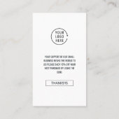 QR Code Scan Review Us | Vielen Dank Visitenkarte (Rückseite)