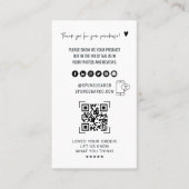 QR Code Scan Review Us | Vielen Dank Visitenkarte (Vorderseite)