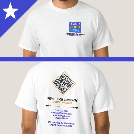 (QR-Code-Scan & Text) Benutzerdefiniertes Firmenlo T-Shirt