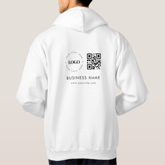 QR Code Scan & Text für benutzerdefinierte Unterne Hoodie (Rückseite)