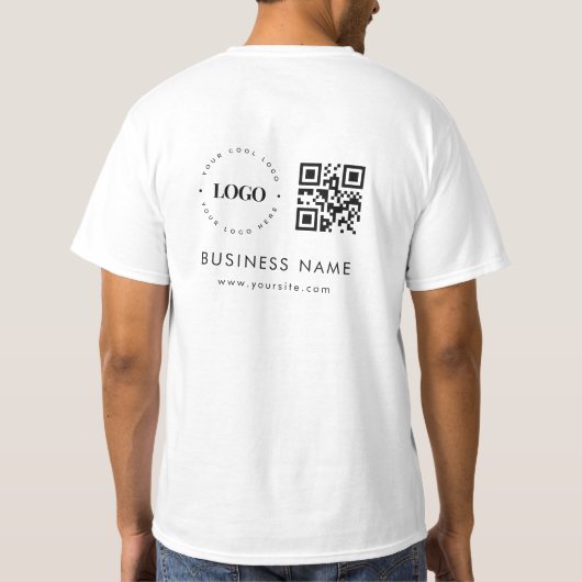 QR Code Scan & Text für benutzerdefinierte Unterne T-Shirt (Rückseite)