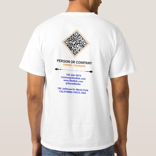 (QR Code Scan & Text) Logo für benutzerdefinierte  T-Shirt (Rückseite)