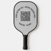 QR Code Scan Text und Farben Pickleball Paddel Schläger (Rückseite)