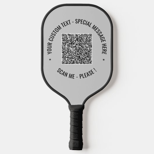 QR Code Scan Text und Farben Pickleball Paddel Schläger (Rückseite)