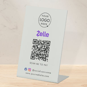 QR-Code   Scan to Pay Business Gray Sockelschild