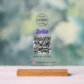 QR-Code | Scan to Pay Business Logo Acrylschild (Neutral)