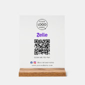 QR-Code | Scan to Pay Business Logo Acrylschild (Vorderseite)