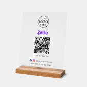 QR-Code | Scan to Pay Business Logo Acrylschild (Winkel)