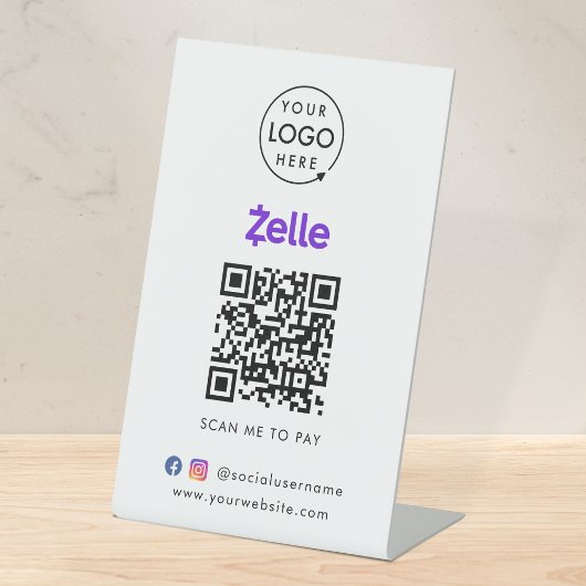 QR-Code | Scan to Pay Business Logo Sockelschild