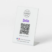 QR-Code | Scan to Pay Business Logo Sockelschild (Vorderseite)