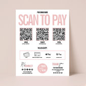 QR Code Scan to Pay Payment Zeichen Venmo, Cashapp Poster