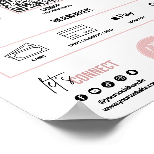 QR Code Scan to Pay Payment Zeichen Venmo, Cashapp Poster (Ecke)