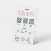 QR Code Scan to Pay Zahlung Venmo Paypal Sockelschild (Vorderseite)