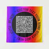 QR-Code-Scan und benutzerdefinierte Text-Farbbandb Wandteppich (Vorderseite (Horizontal))