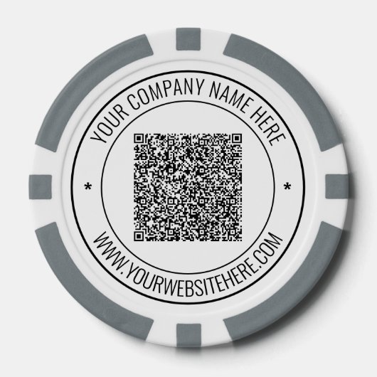 QR-Code-Scan- und benutzerdefinierte Text-Geschäft Pokerchips (Vorderseite)