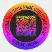 QR-Code-Scan und benutzerdefinierte Text-Round-Sti Runder Aufkleber (Vorderseite)