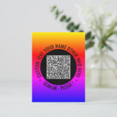 QR-Code-Scan und benutzerdefinierte Textkarte Postkarte (Stehend Vorderseite)