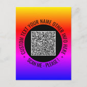 QR-Code-Scan und benutzerdefinierte Textkarte Postkarte (Vorderseite)
