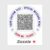 QR-Code-Scan und Vorlage für benutzerdefinierte Te Aufkleber (Blatt)