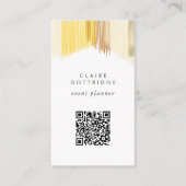 QR Code Scan Website Gold Modern Fringe Visitenkarte (Vorderseite)