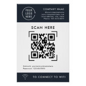 QR Code Scan Wifi | Kontaktlose Firmenlogos Poster (Vorderseite)