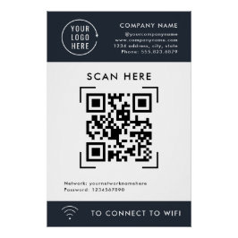 QR Code Scan Wifi | Kontaktlose Firmenlogos Poster