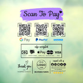 QR Code Scan zu bezahlen Venmo Paypal Google Pay Fensteraufkleber (Blatt 3)