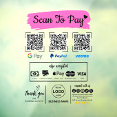 QR Code Scan zu bezahlen Venmo Paypal Google Pay Fensteraufkleber (Blatt 3)