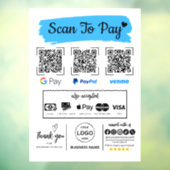 QR Code Scan zu bezahlen Venmo Paypal Google Pay Fensteraufkleber (Blatt 3)