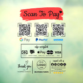 QR Code Scan zu bezahlen Venmo Paypal Google Pay Fensteraufkleber (Blatt 3)