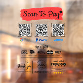 QR Code Scan zu bezahlen Venmo Paypal Google Pay Fensteraufkleber (Blatt 2)