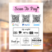 QR Code Scan zu bezahlen Venmo Paypal Google Pay Fensteraufkleber (Blatt 2)