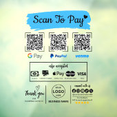 QR Code Scan zu bezahlen Venmo Paypal Google Pay Fensteraufkleber (Blatt 3)
