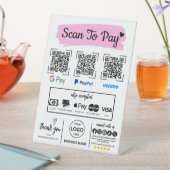 QR Code Scan zu bezahlen Venmo Paypal Google Pay Sockelschild (In Situ)