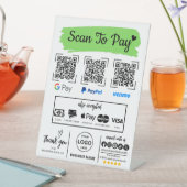 QR Code Scan zu bezahlen Venmo Paypal Google Pay Sockelschild (In Situ)