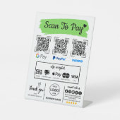 QR Code Scan zu bezahlen Venmo Paypal Google Pay Sockelschild (Vorderseite)