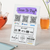 QR Code Scan zu bezahlen Venmo Paypal Google Pay Sockelschild (In Situ)