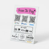 QR Code Scan zu bezahlen Venmo Paypal Google Pay Sockelschild (Vorderseite)