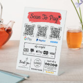 QR Code Scan zu bezahlen Venmo Paypal Google Pay Sockelschild (In Situ)