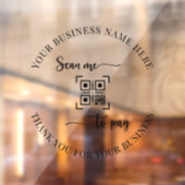 QR Code Scan zu bezahlen Vielen Dank Business Scri Fensteraufkleber (Blatt 2)