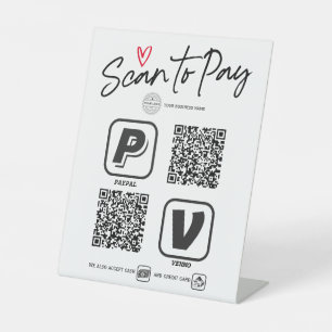 QR-Code-Scan zur Bezahlung moderner angesagter Skr Sockelschild