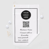 QR Code Scannable Black Beruflich Golfhandtuch (Insitu)