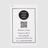 QR Code Scannable Black Beruflich Golfhandtuch (Vorderseite)