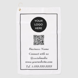 QR Code Scannable Black Beruflich Golfhandtuch