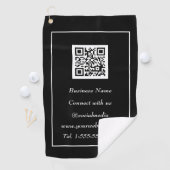 QR Code Scannable Black Beruflich Golfhandtuch (Insitu)