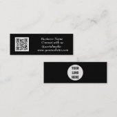 QR Code Scannable Black Beruflich Mini Visitenkarte (Vorne/Hinten)