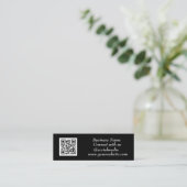 QR Code Scannable Black Beruflich Mini Visitenkarte (Stehend Vorderseite)