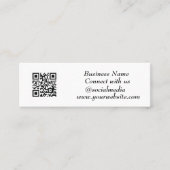 QR Code Scannable Black Beruflich Mini Visitenkarte (Vorderseite)