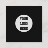 QR Code Scannable Black Beruflich Quadratische Visitenkarte (Rückseite)