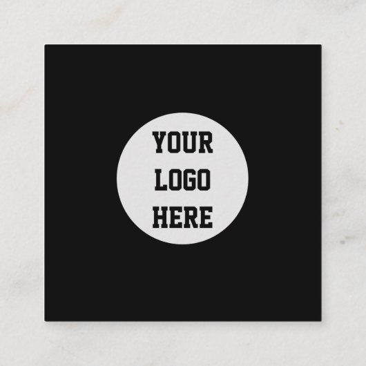 QR Code Scannable Black Beruflich Quadratische Visitenkarte (Rückseite)